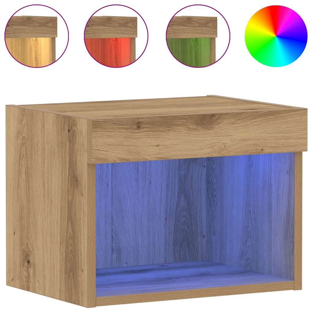 Cabinet TV Stejar Artizanal 40 x 30 x 30 cm Lemn compozit GartenMobel Dekor