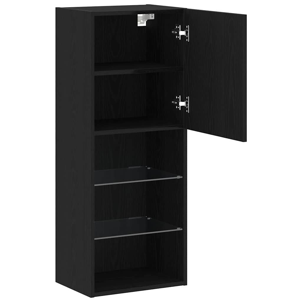 Cabinet TV Stejar Negru 40.5 x 30 x 102 cm Lemn compozit GartenMobel Dekor