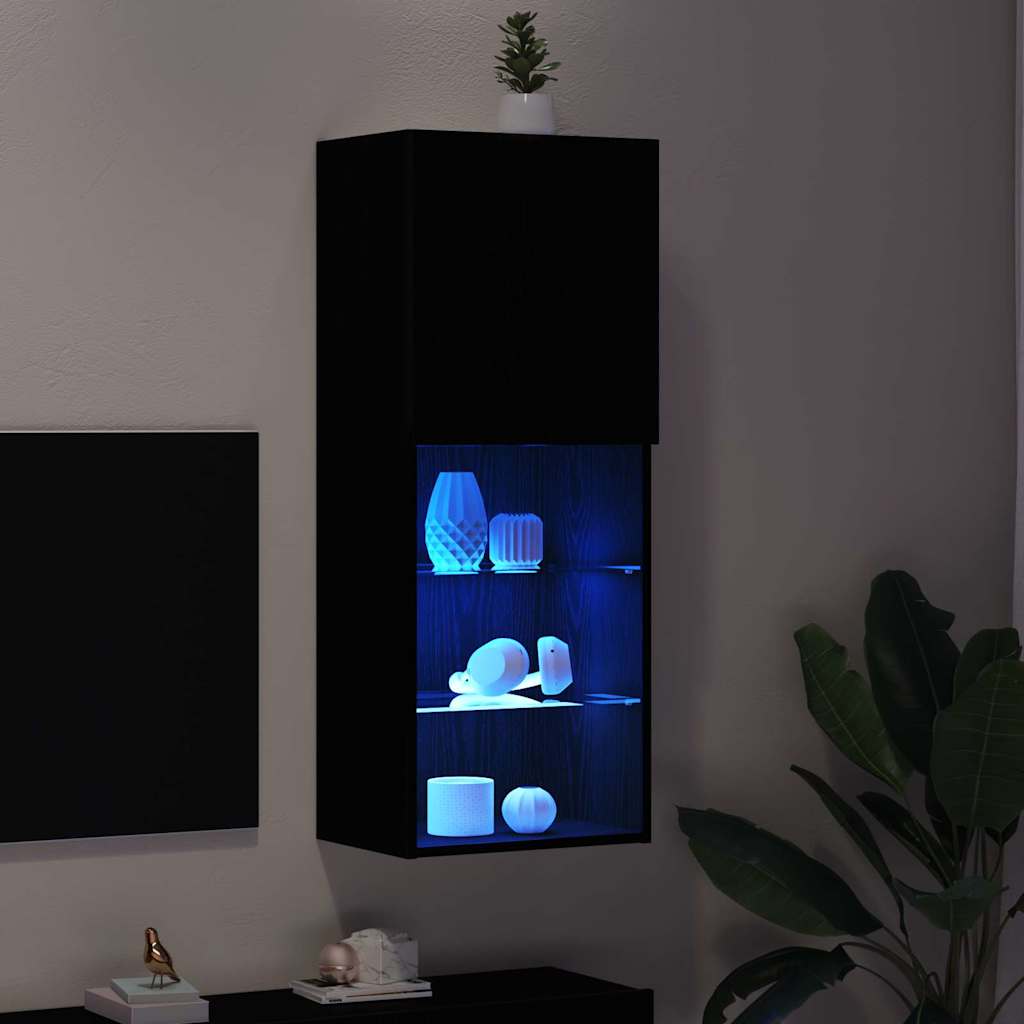 Cabinet TV Stejar Negru 40.5 x 30 x 102 cm Lemn compozit GartenMobel Dekor