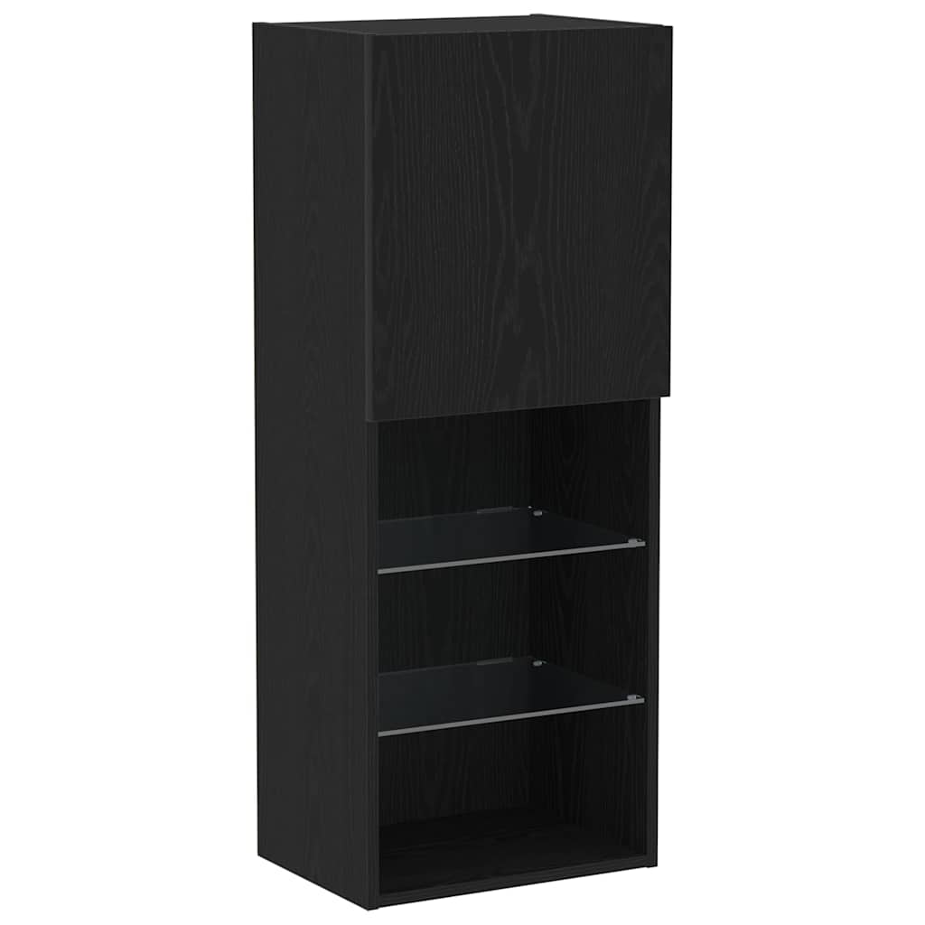 Cabinet TV Stejar Negru 40.5 x 30 x 102 cm Lemn compozit GartenMobel Dekor
