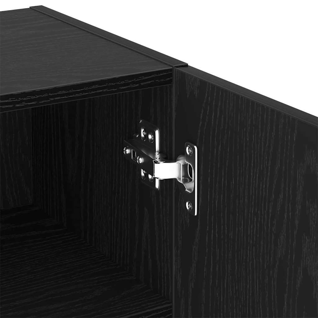 Cabinet TV Stejar Negru 40.5 x 30 x 102 cm Lemn compozit GartenMobel Dekor