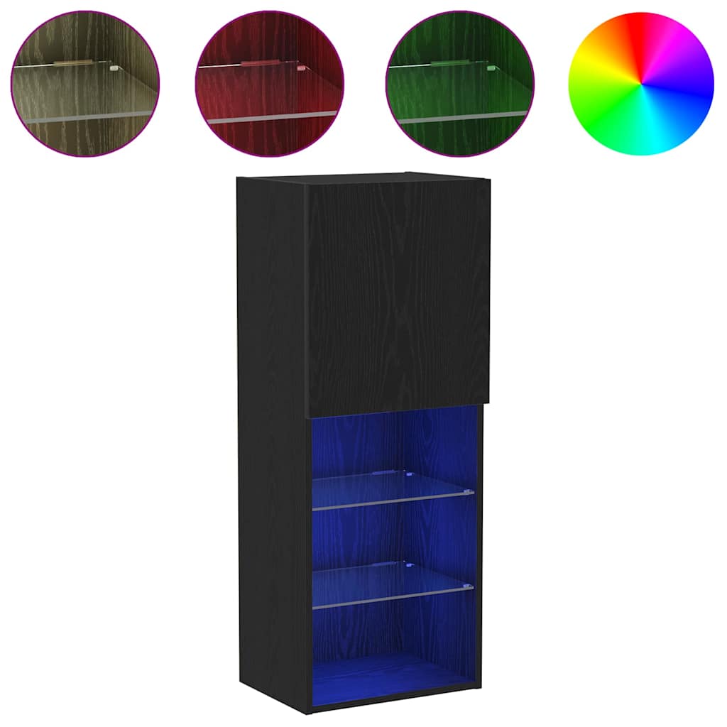 Cabinet TV Stejar Negru 40.5 x 30 x 102 cm Lemn compozit GartenMobel Dekor