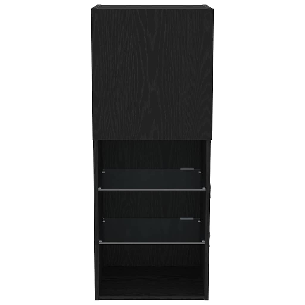 Cabinet TV Stejar Negru 40.5 x 30 x 102 cm Lemn compozit GartenMobel Dekor
