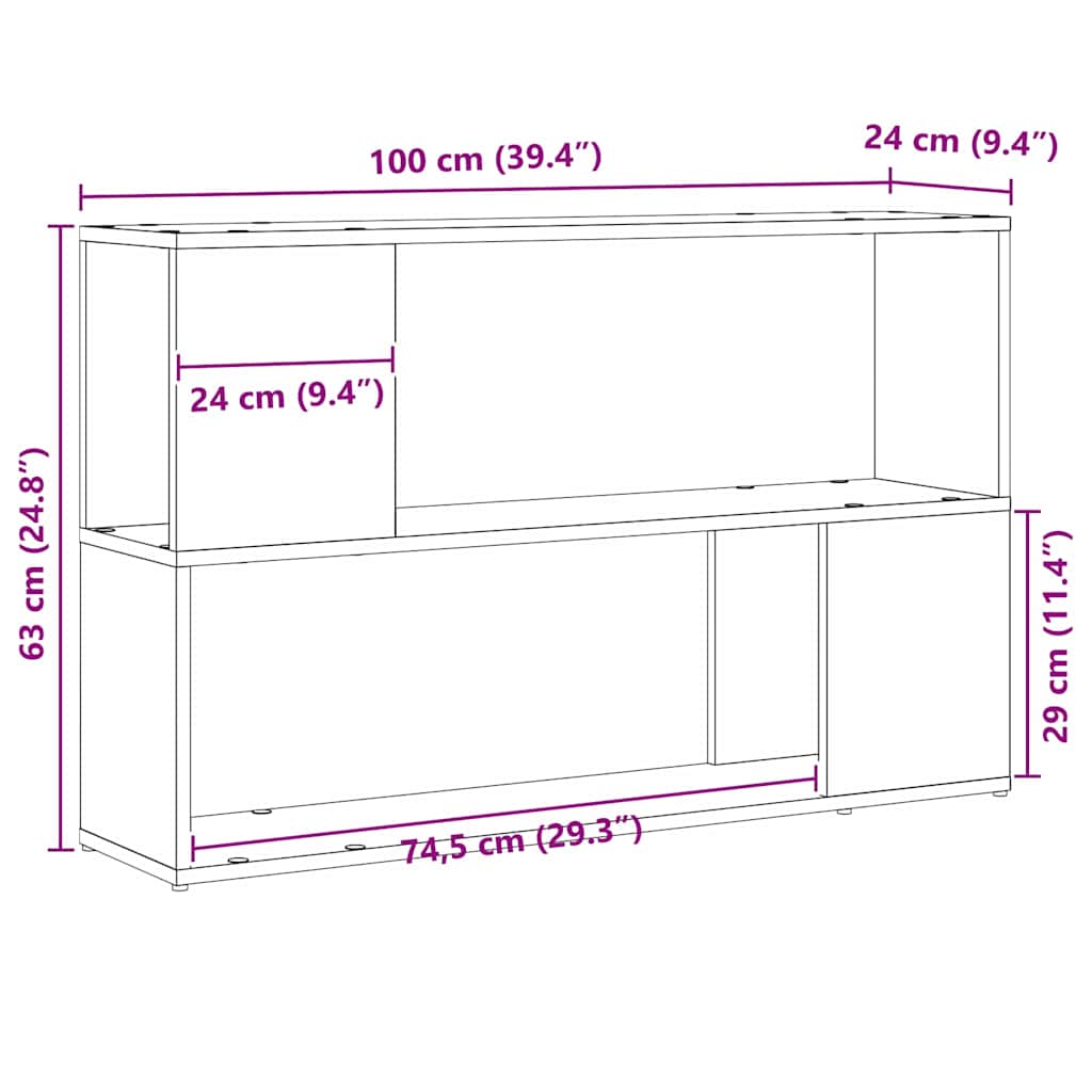 Centru de divertisment Negru 100 x 24 x 63 cm Lemn compozit GartenMobel Dekor