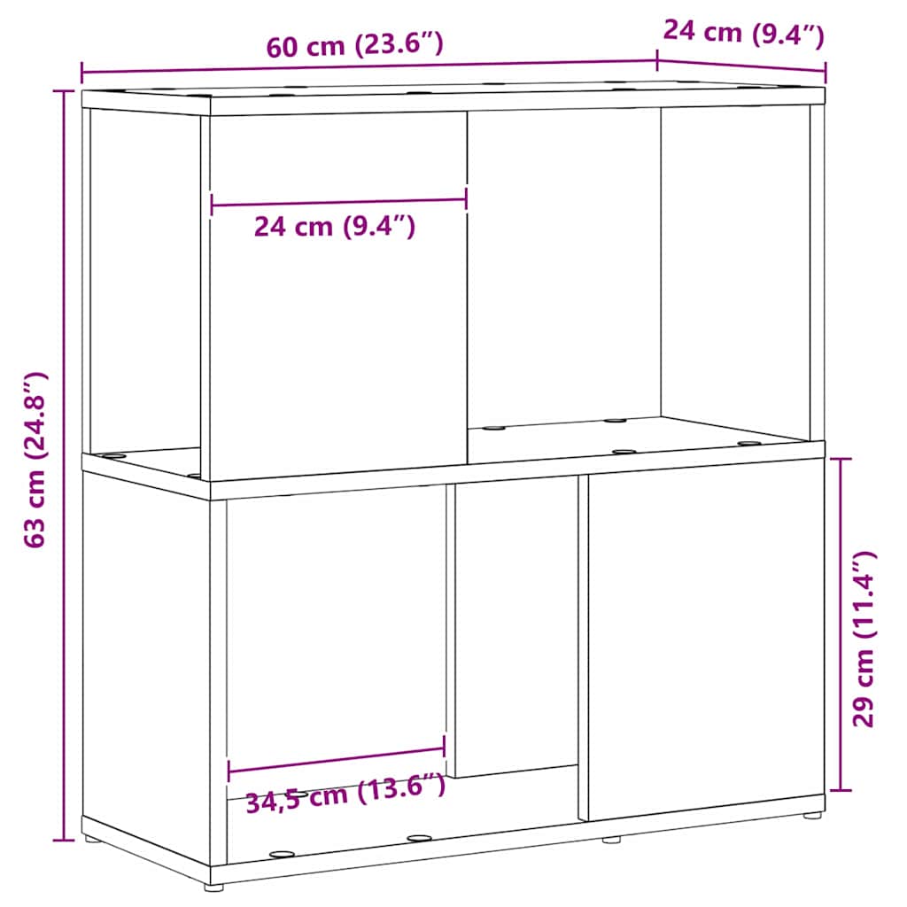 Centru de divertisment Negru 60 x 24 x 63 cm Lemn compozit GartenMobel Dekor