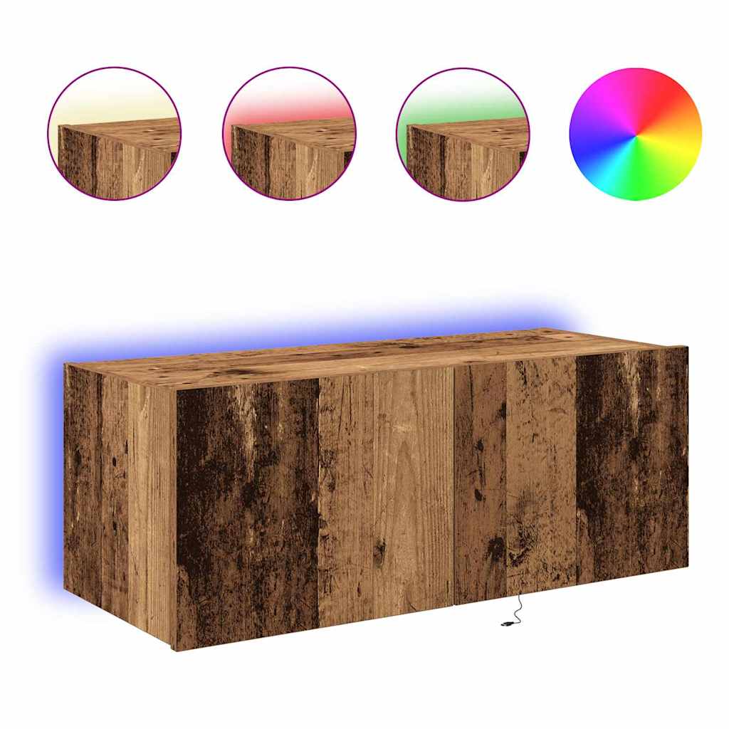 Dulap TV de perete Lemn vechi 80 x 35 x 31 cm Lemn compozit GartenMobel Dekor