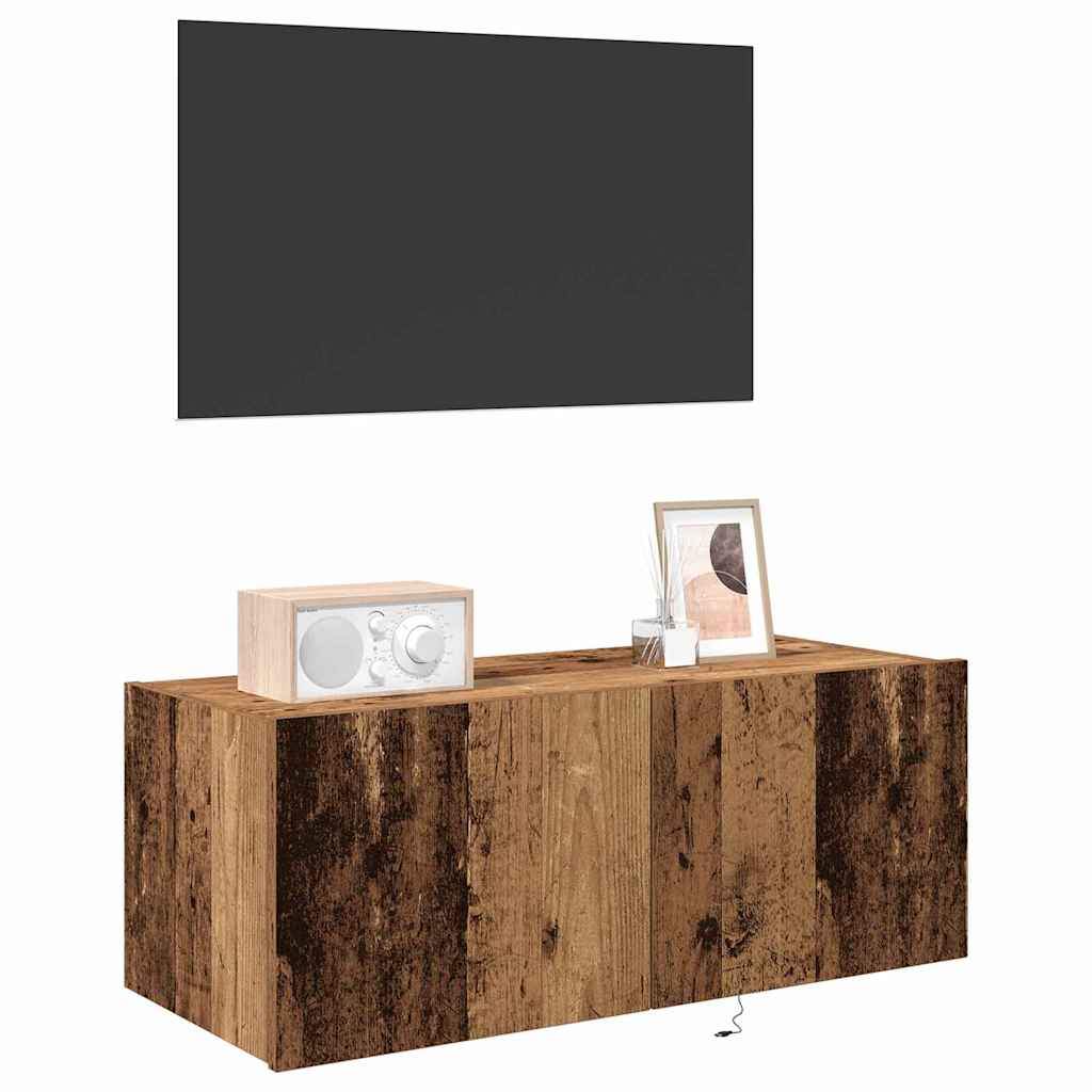 Dulap TV de perete Lemn vechi 80 x 35 x 31 cm Lemn compozit GartenMobel Dekor