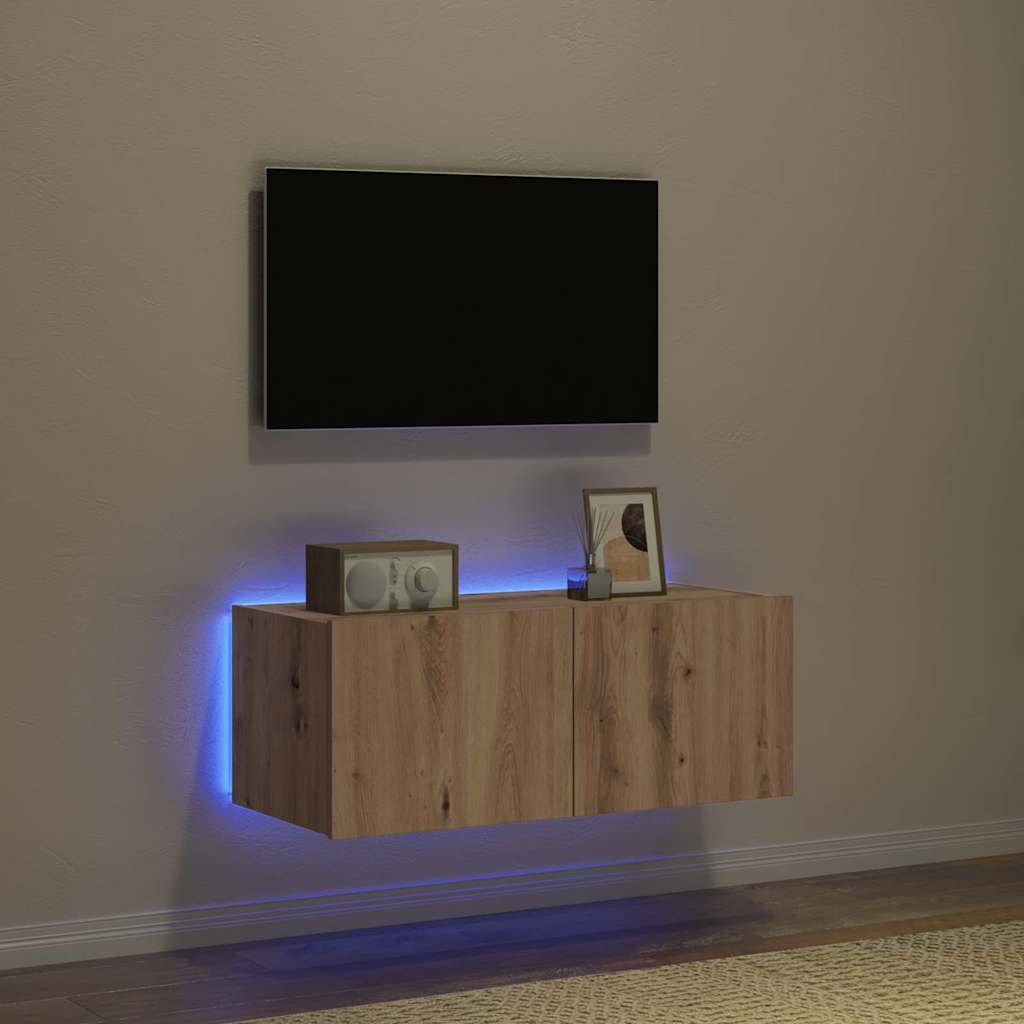 Dulap TV de perete Pe perete stejar artizanal 80 x 35 x 31 cm GartenMobel Dekor