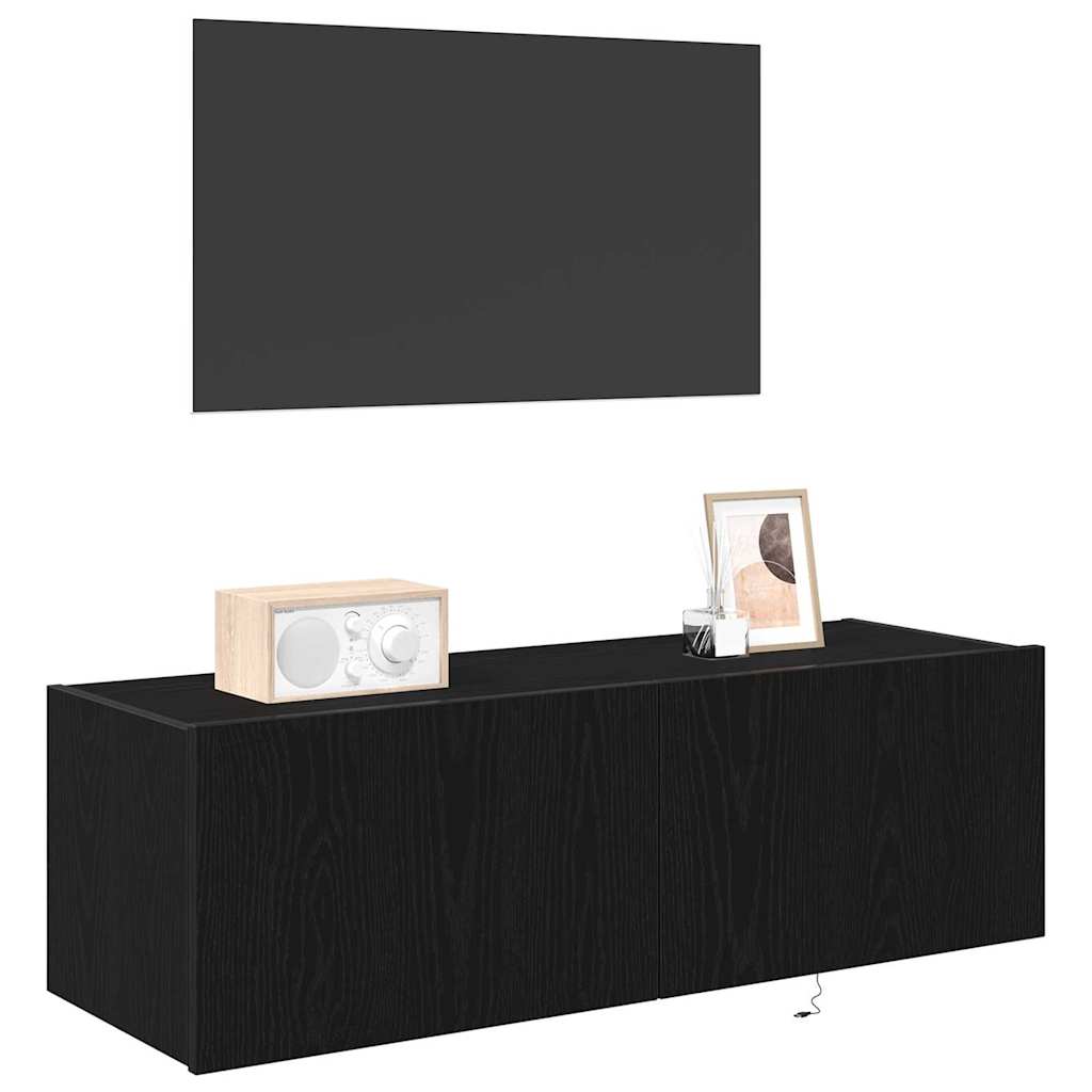 Dulap TV de perete Stejar negru 100 x 35 x 31 cm Lemn compozit GartenMobel Dekor