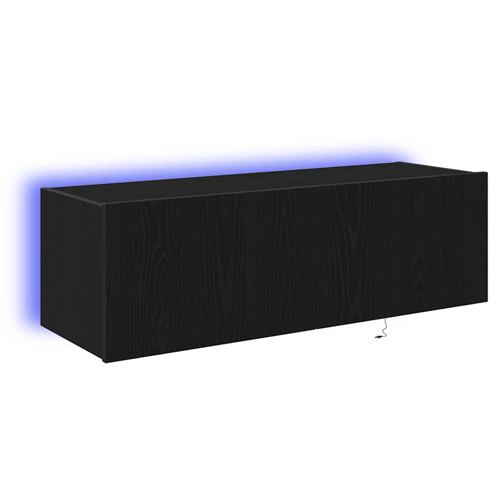 Dulap TV de perete Stejar negru 100 x 35 x 31 cm Lemn compozit GartenMobel Dekor
