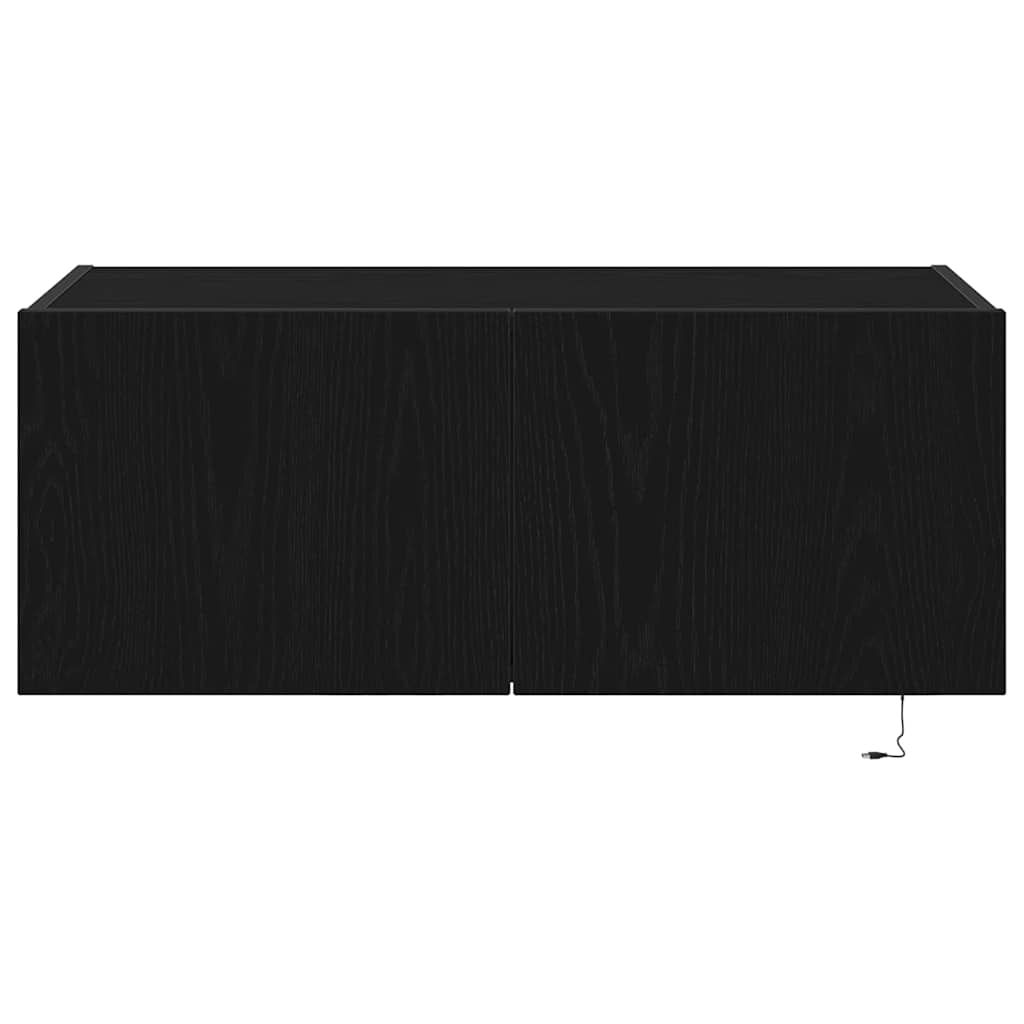 Dulap TV de perete Stejar negru 80 x 35 x 31 cm Lemn compozit GartenMobel Dekor