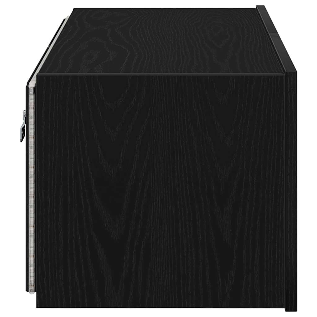 Dulap TV de perete Stejar negru 80 x 35 x 31 cm Lemn compozit GartenMobel Dekor