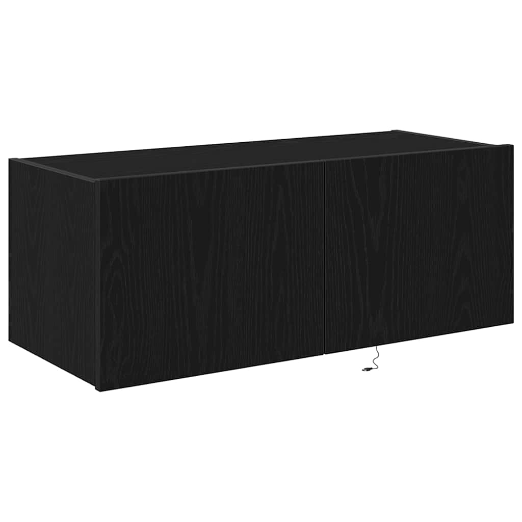 Dulap TV de perete Stejar negru 80 x 35 x 31 cm Lemn compozit GartenMobel Dekor