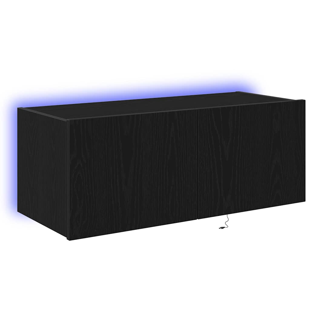Dulap TV de perete Stejar negru 80 x 35 x 31 cm Lemn compozit GartenMobel Dekor
