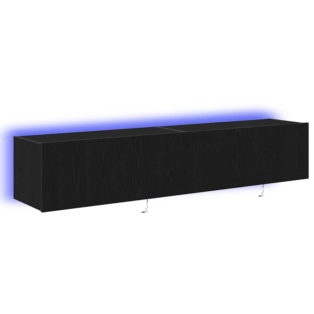 Dulap TV de perete Stejar negru 80 x 35 x 31 cm Lemn compozit GartenMobel Dekor