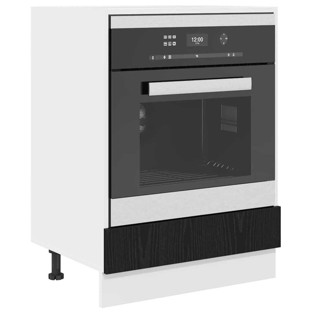 Dulap de cuptor Stejar negru 60 x 46 x 81.5 cm Lemn compozit GartenMobel Dekor