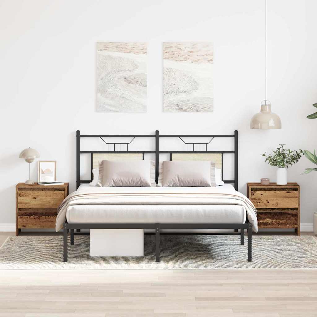 Dulap de noapte cu sertar 2 pcs Lemn vechi 45 x 34 x 44.5 cm GartenMobel Dekor