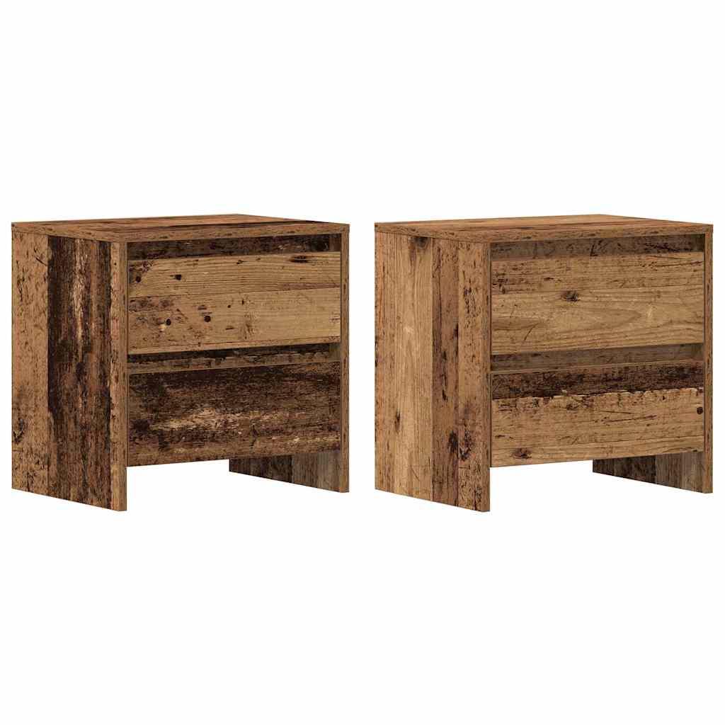 Dulap de noapte cu sertar 2 pcs Lemn vechi 45 x 34 x 44.5 cm GartenMobel Dekor