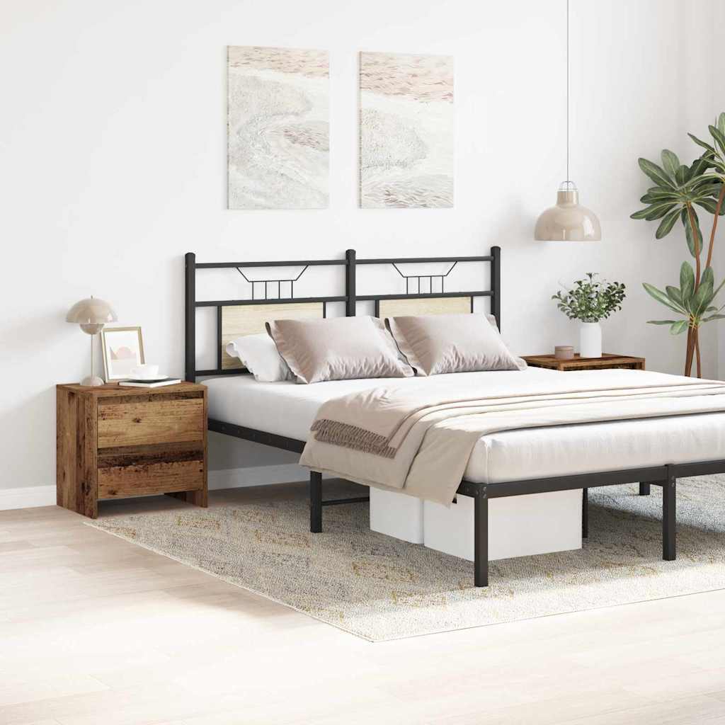 Dulap de noapte cu sertar 2 pcs Lemn vechi 45 x 34 x 44.5 cm GartenMobel Dekor