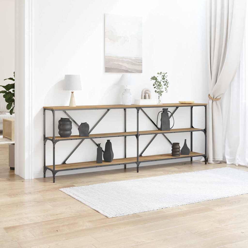 Masă de consolă cu raft stejar artizanal 180 x 30 x 75 cm GartenMobel Dekor