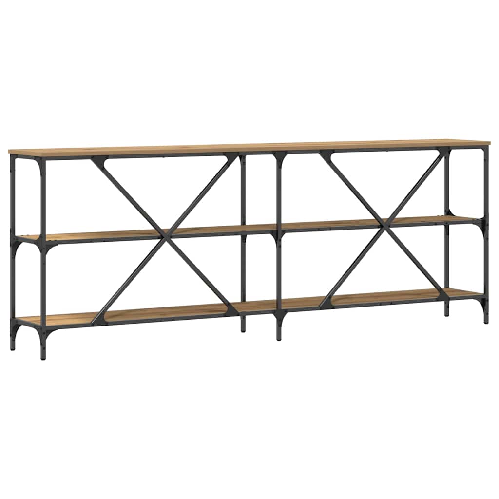 Masă de consolă cu raft stejar artizanal 180 x 30 x 75 cm GartenMobel Dekor