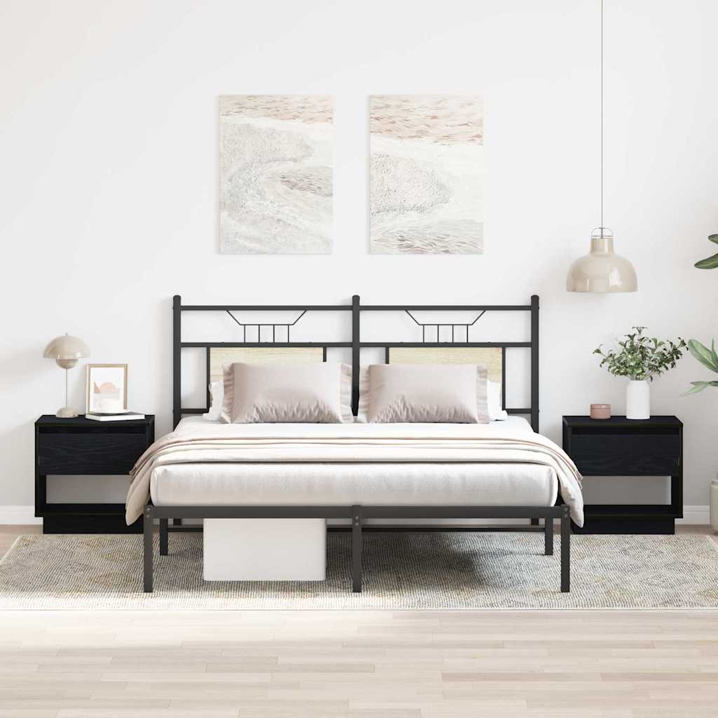 Noptieră 2 pcs Stejar negru 45 x 34 x 44 cm Lemn compozit GartenMobel Dekor