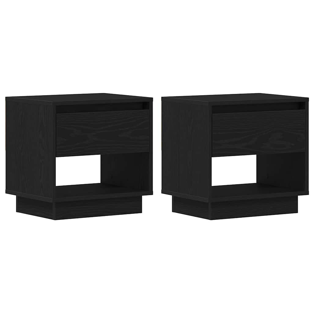 Noptieră 2 pcs Stejar negru 45 x 34 x 44 cm Lemn compozit GartenMobel Dekor