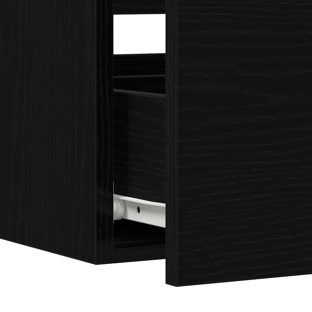 Set de Mobilier pentru Baie cu sertar 2 pcs Stejar Negru GartenMobel Dekor