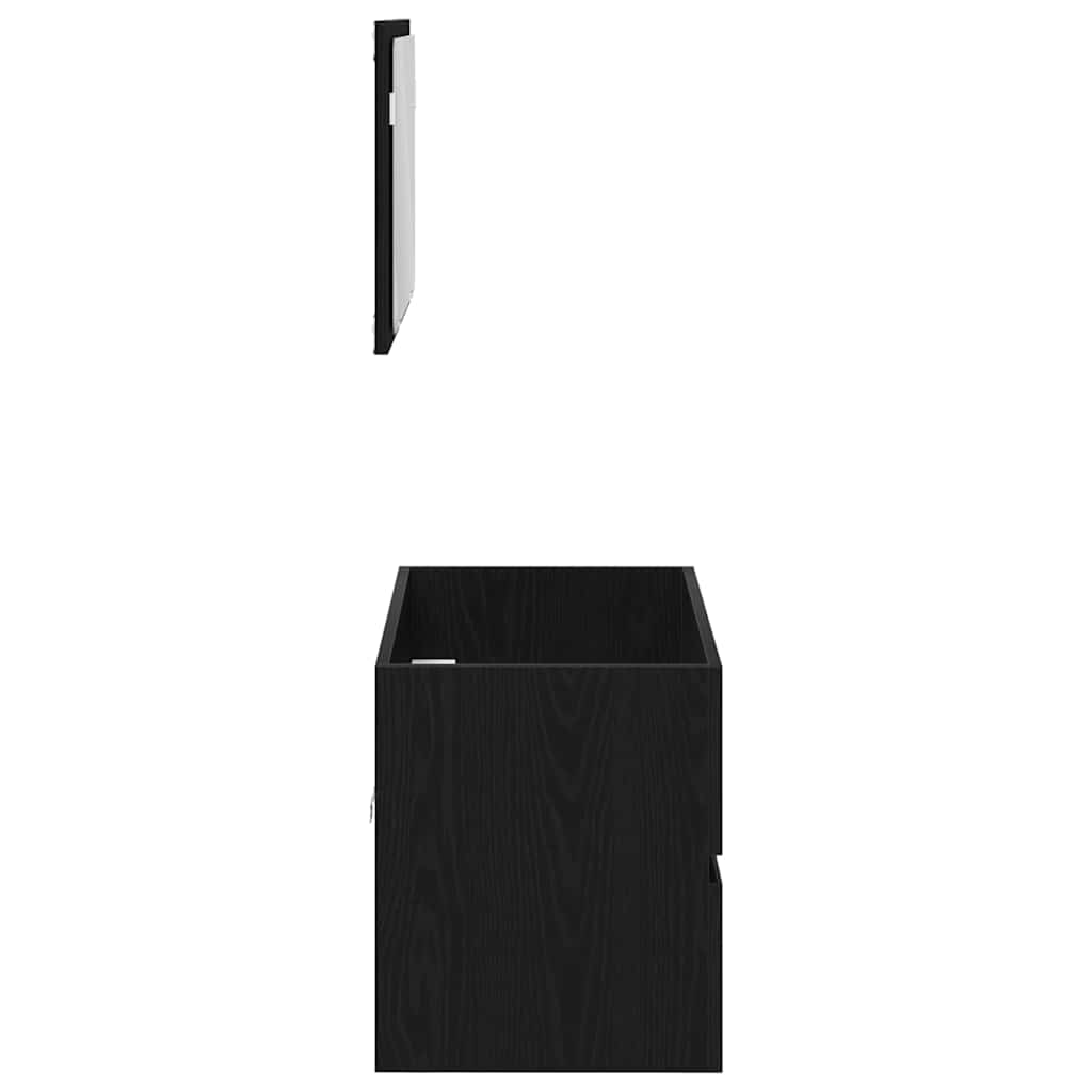 Set de Mobilier pentru Baie cu sertar 2 pcs Stejar Negru GartenMobel Dekor