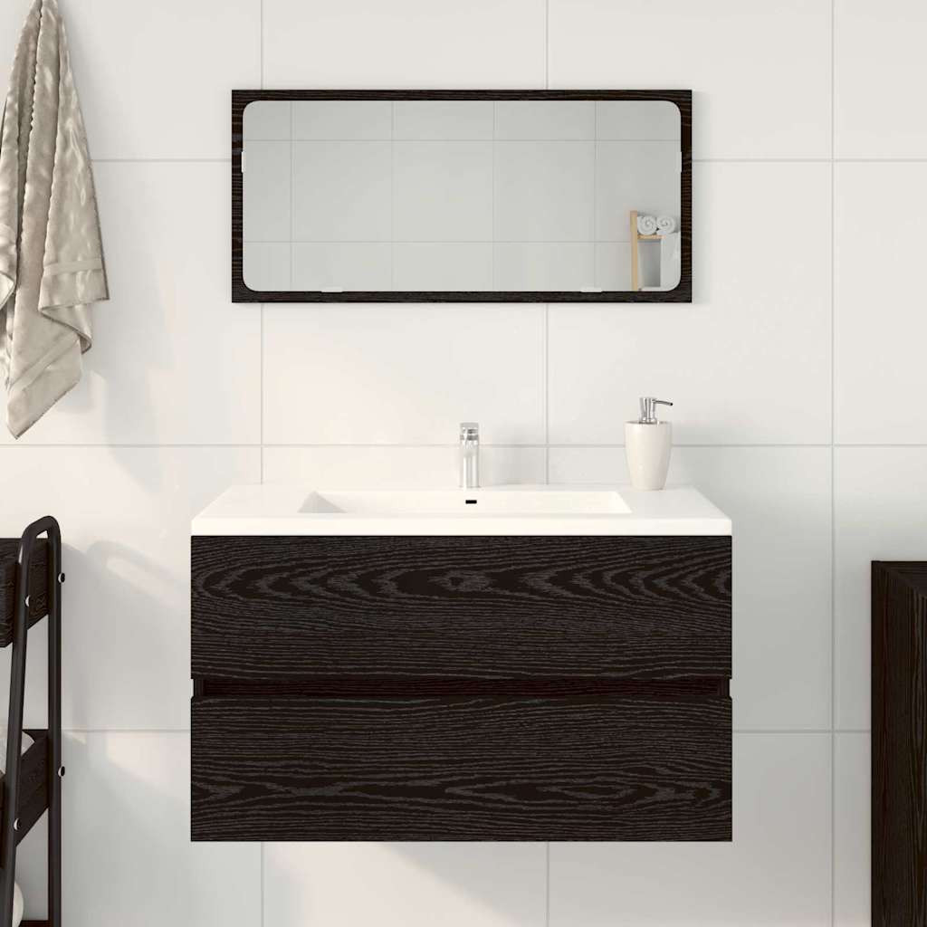 Set de Mobilier pentru Baie cu sertar 2 pcs Stejar Negru GartenMobel Dekor