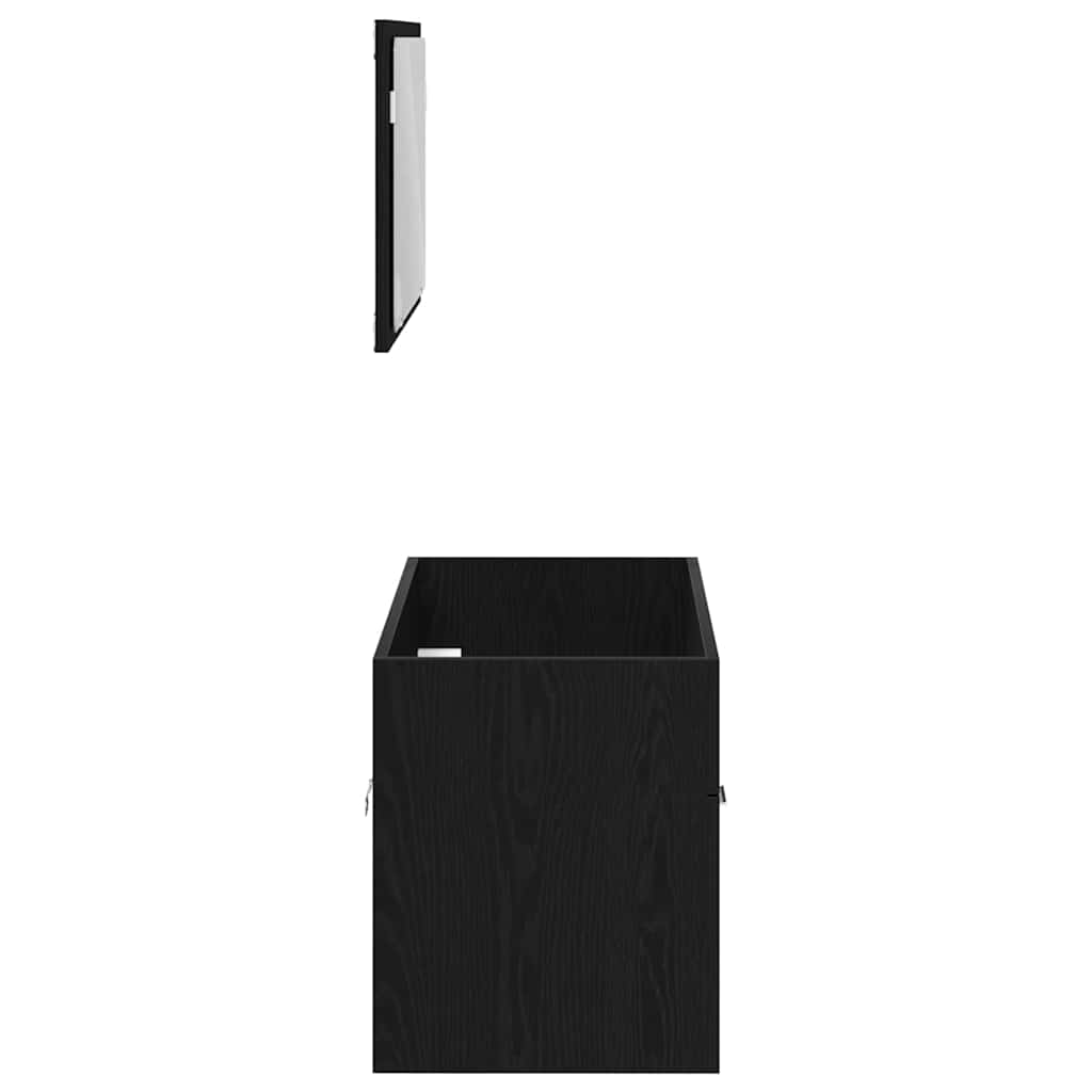 Set de Mobilier pentru Baie cu sertar 2 pcs Stejar Negru GartenMobel Dekor