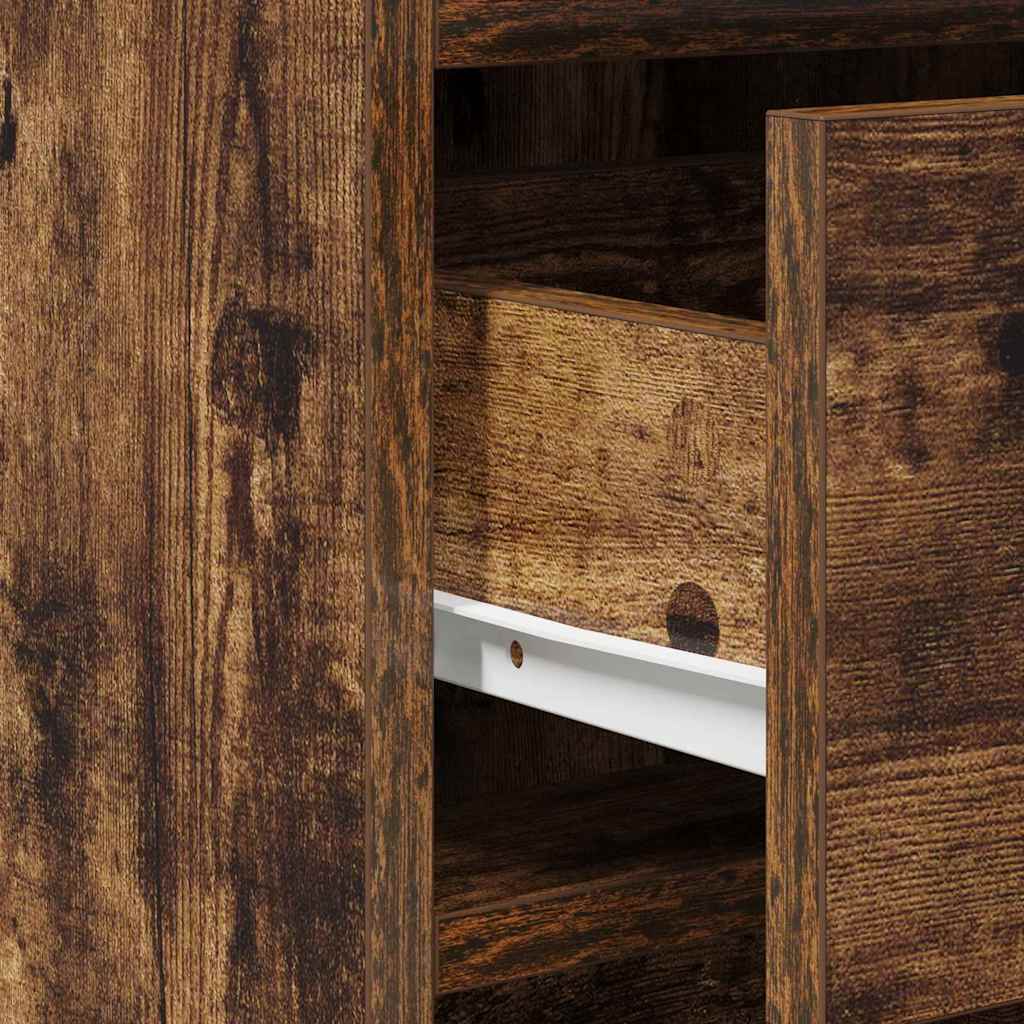 Bufet cu sertar Stejar afumat 40 x 40.5 x 75 cm Lemn compozit GartenMobel Dekor