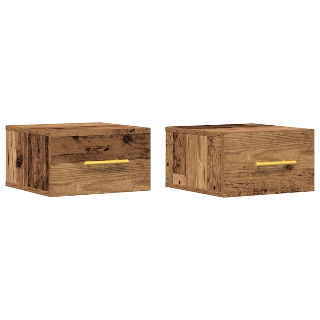 Dulap de noapte 2 pcs Lemn vechi 35 x 35 x 20 cm Lemn compozit GartenMobel Dekor