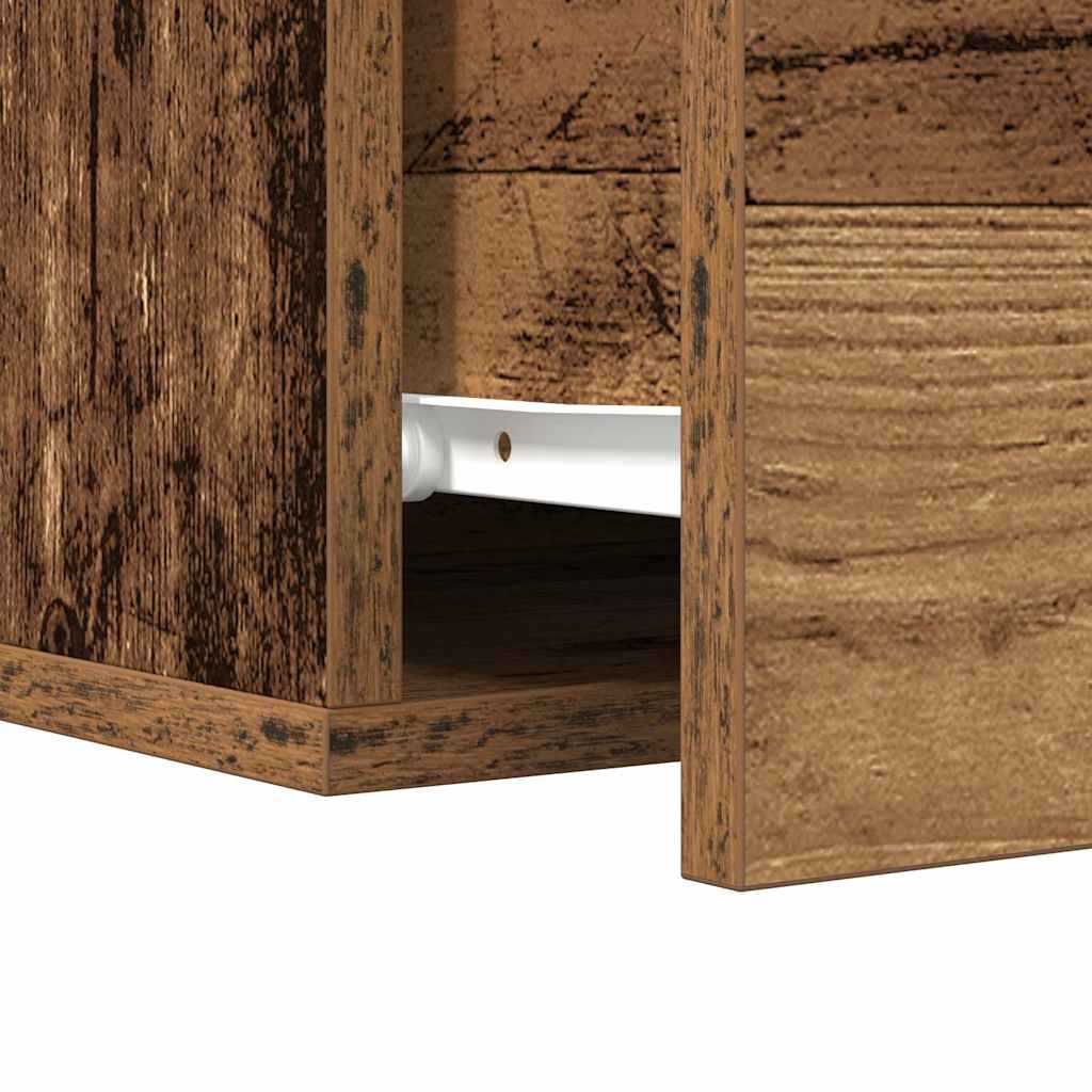 Dulap de noapte 2 pcs Lemn vechi 35 x 35 x 20 cm Lemn compozit GartenMobel Dekor