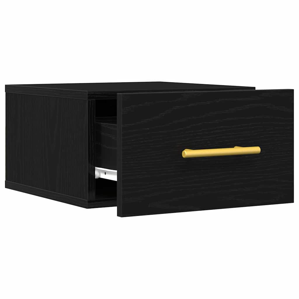 Dulap de noapte Pe perete 2 pcs Stejar negru 35 x 35 x 20 cm GartenMobel Dekor
