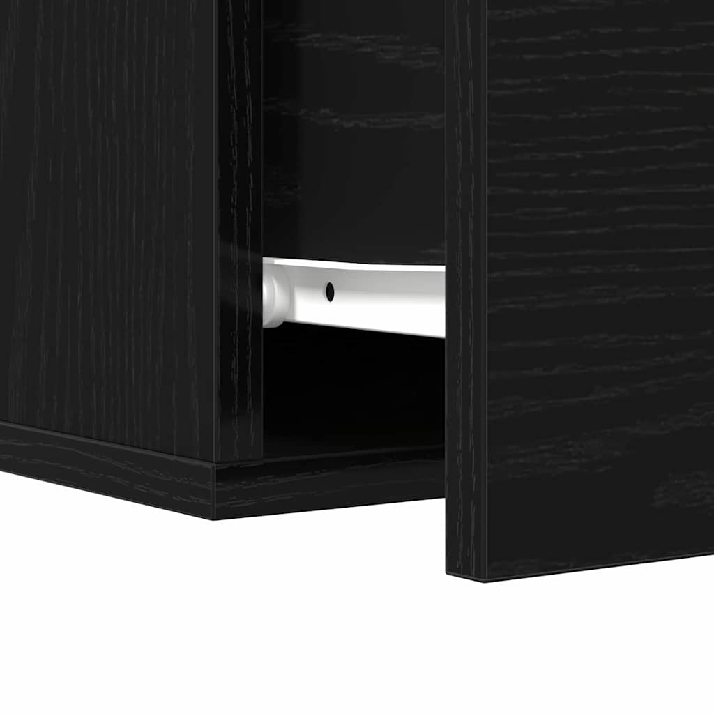 Dulap de noapte Pe perete 2 pcs Stejar negru 35 x 35 x 20 cm GartenMobel Dekor