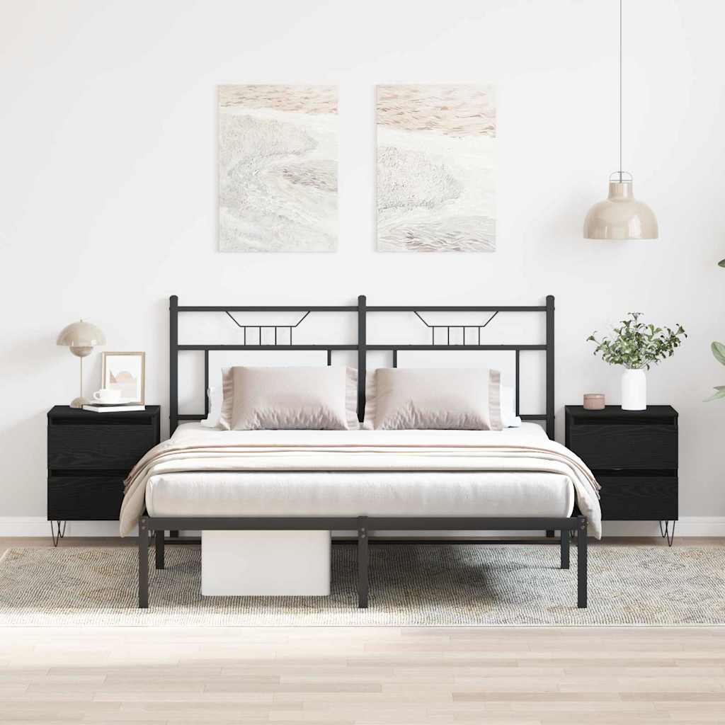 Dulap de noapte cu sertar 2 pcs Stejar negru 40 x 35 x 50 cm GartenMobel Dekor