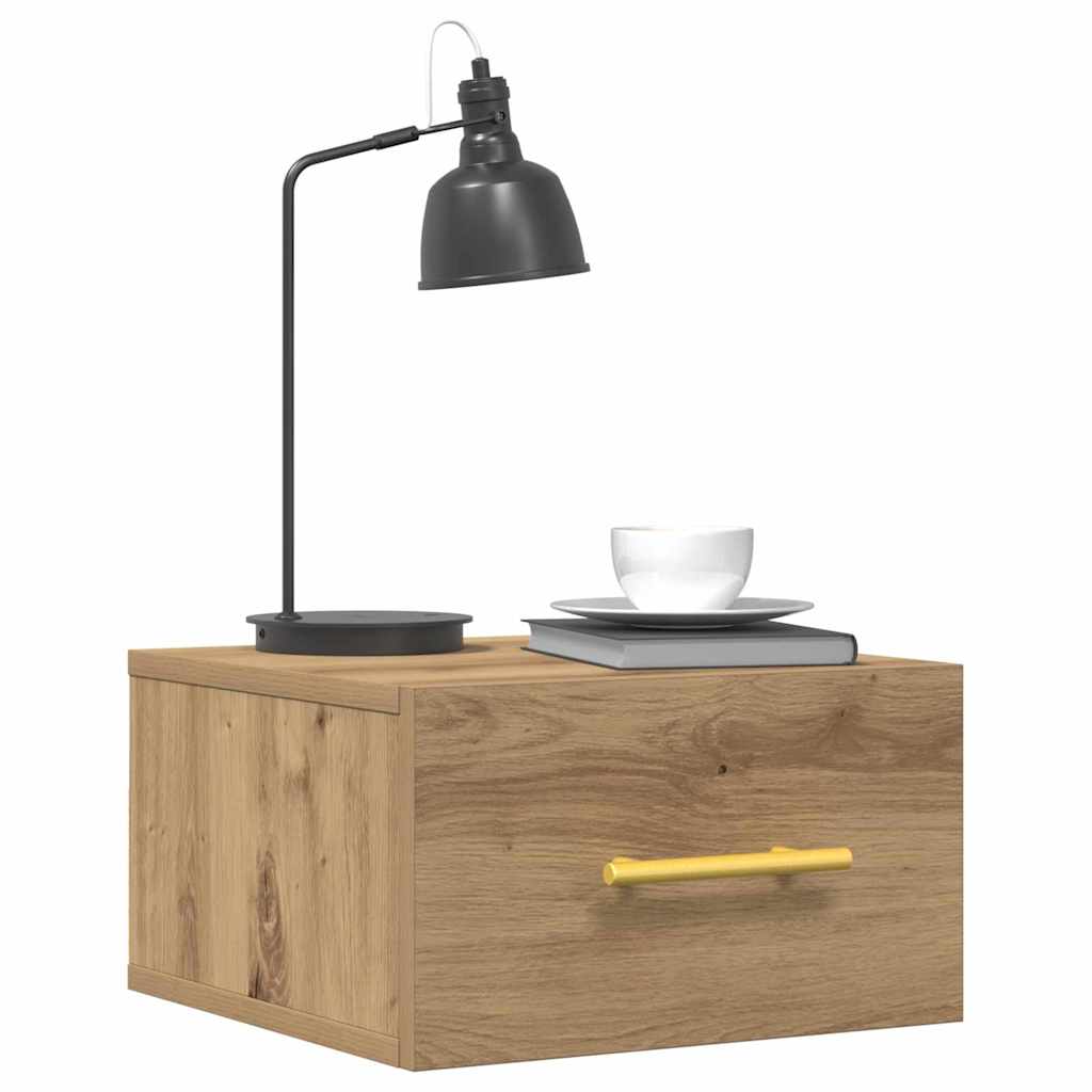 Dulap de noapte stejar artizanal 35 x 35 x 20 cm Lemn compozit GartenMobel Dekor