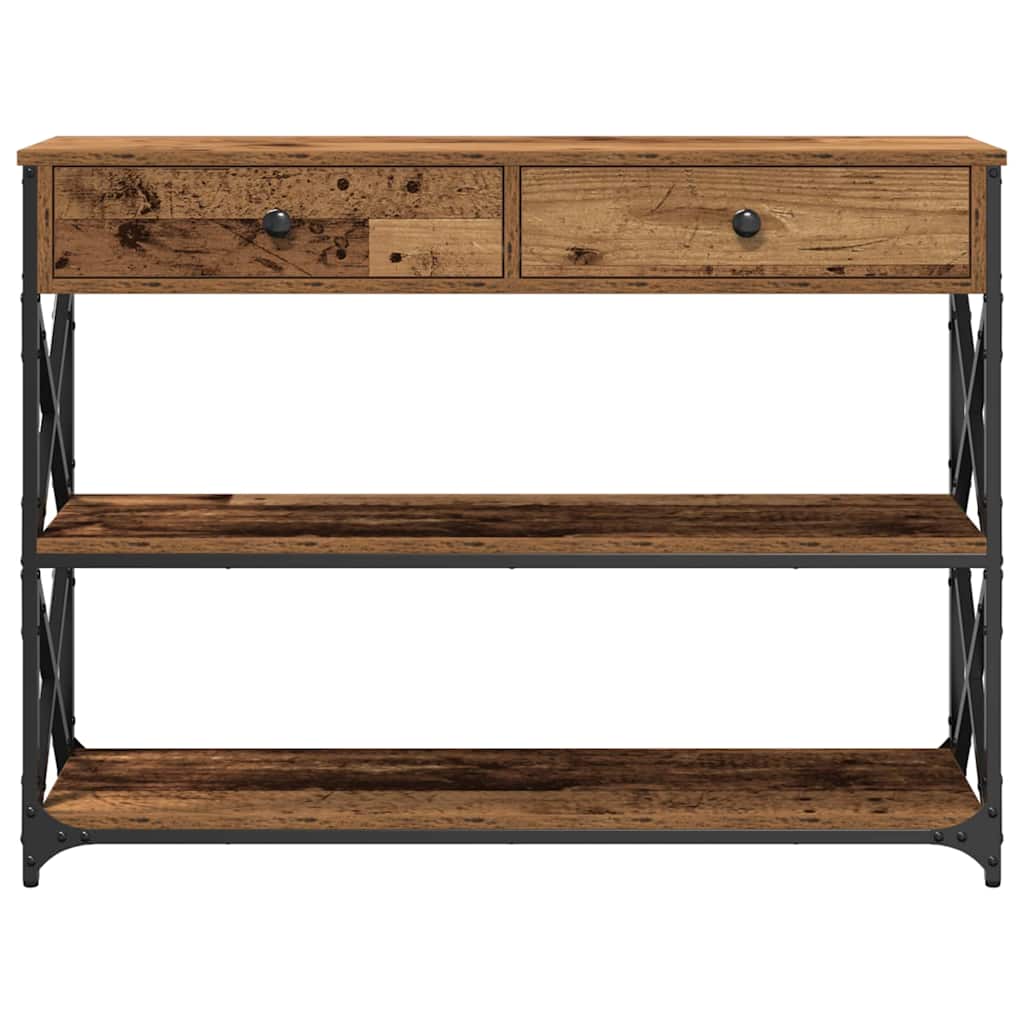 Masă Consolă Lemn vechi 100 x 28 x 75 cm Lemn compus și metal GartenMobel Dekor