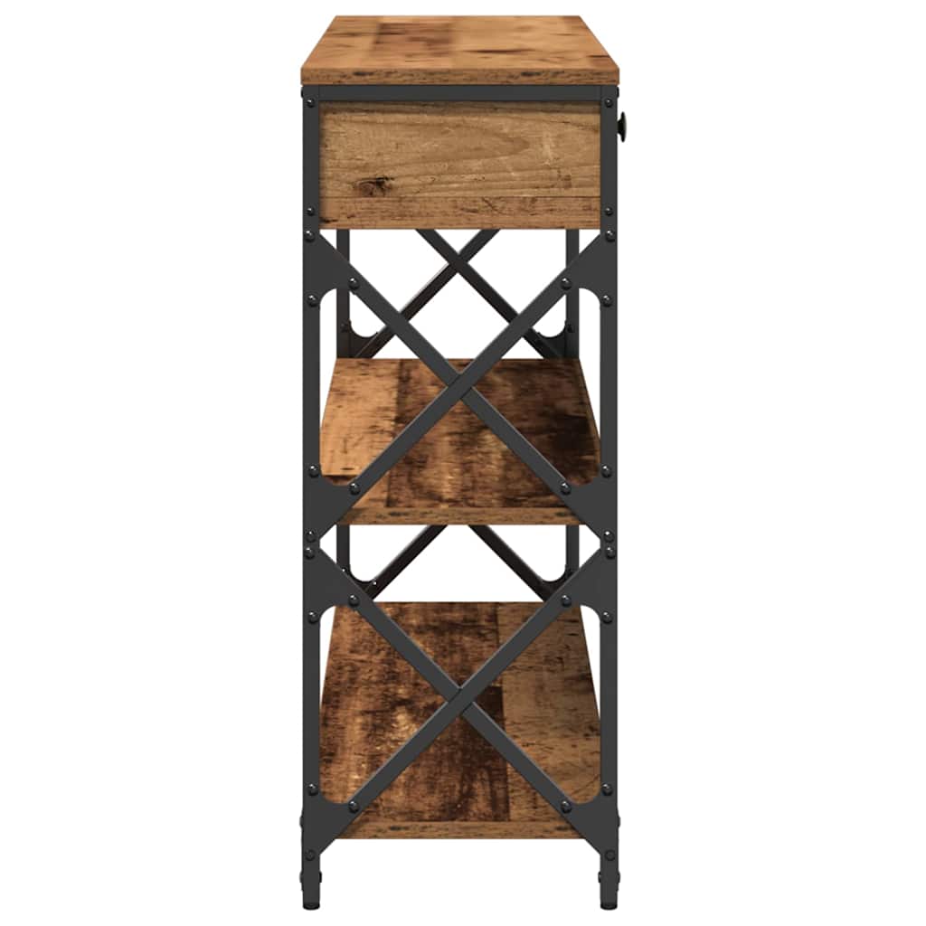 Masă Consolă Lemn vechi 100 x 28 x 75 cm Lemn compus și metal GartenMobel Dekor