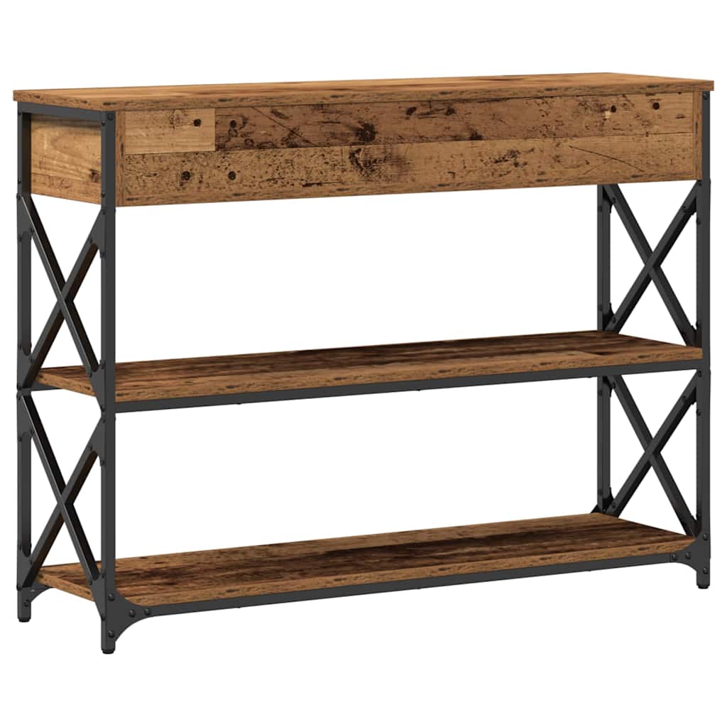 Masă Consolă Lemn vechi 100 x 28 x 75 cm Lemn compus și metal GartenMobel Dekor