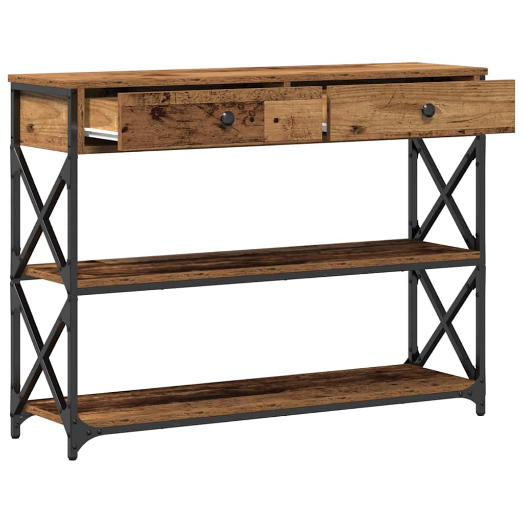 Masă Consolă Lemn vechi 100 x 28 x 75 cm Lemn compus și metal GartenMobel Dekor