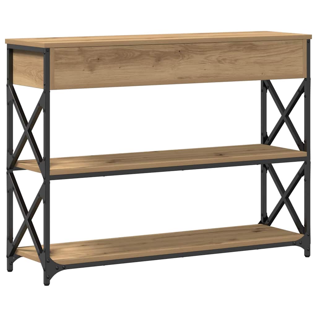 Masă Consolă cu sertar stejar artizanal 100 x 28 x 75 cm GartenMobel Dekor
