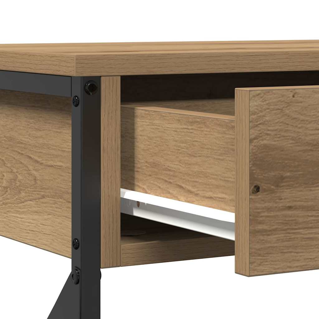 Masă Consolă cu sertar stejar artizanal 100 x 28 x 75 cm GartenMobel Dekor