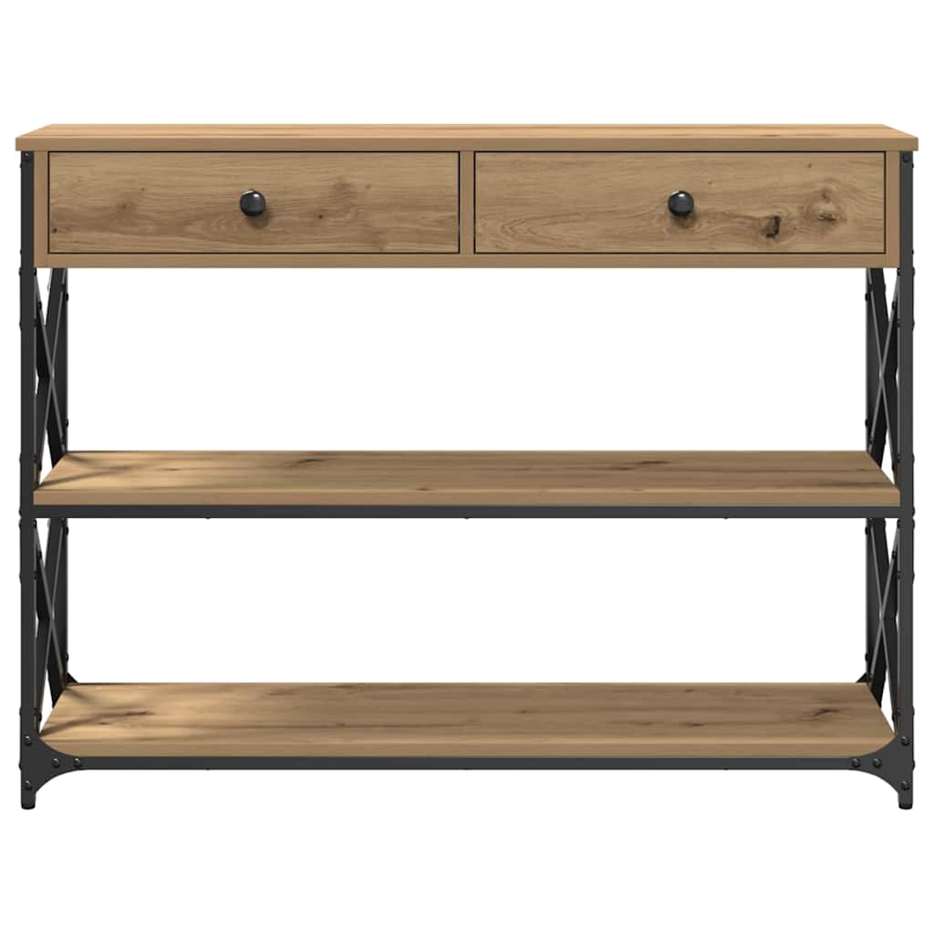 Masă Consolă cu sertar stejar artizanal 100 x 28 x 75 cm GartenMobel Dekor