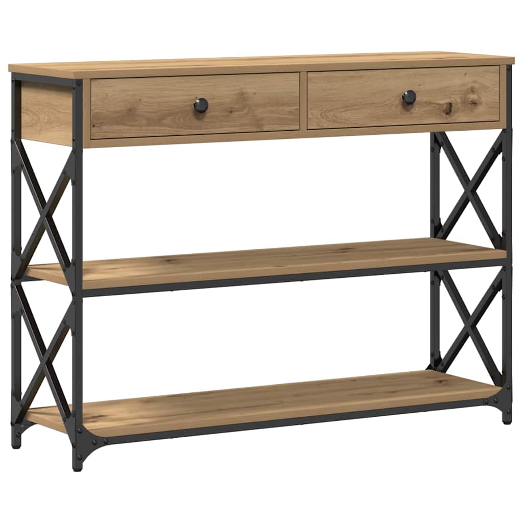 Masă Consolă cu sertar stejar artizanal 100 x 28 x 75 cm GartenMobel Dekor