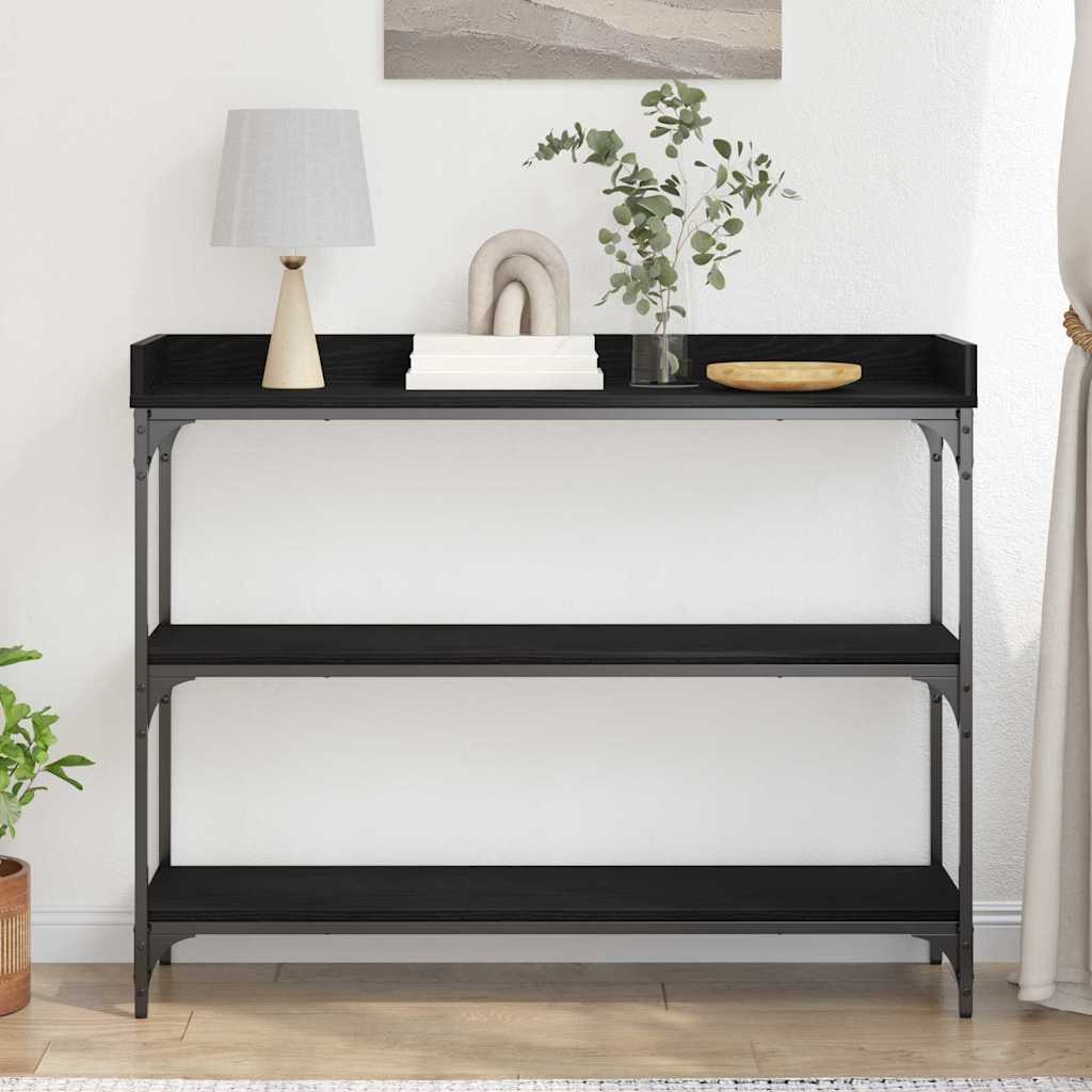 Masă de Consolă cu raft Stejar negru 100 x 30 x 80 cm GartenMobel Dekor
