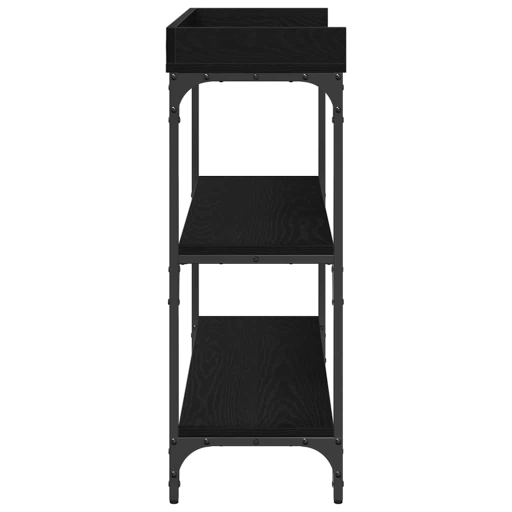 Masă de Consolă cu raft Stejar negru 100 x 30 x 80 cm GartenMobel Dekor