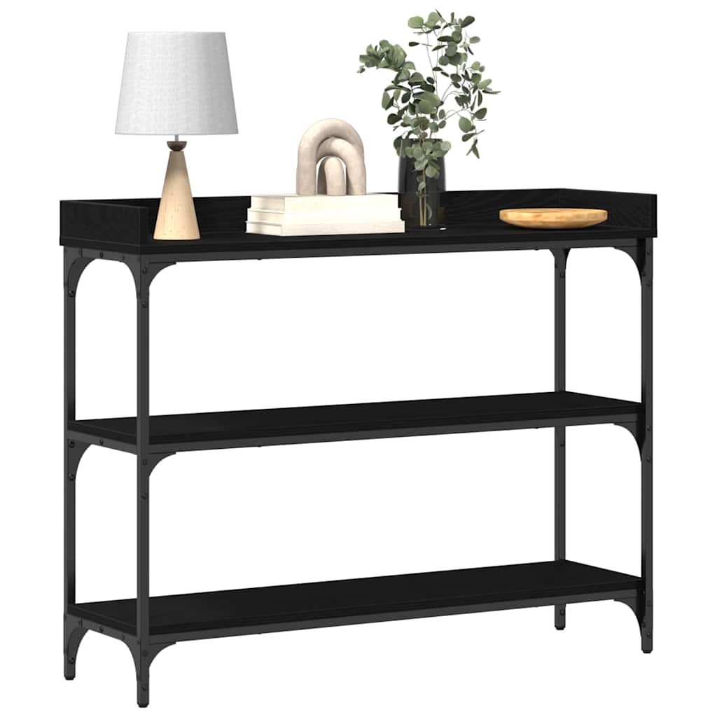 Masă de Consolă cu raft Stejar negru 100 x 30 x 80 cm GartenMobel Dekor