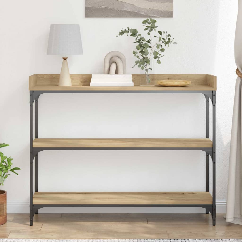 Masă de Consolă cu raft stejar artizanal 100 x 30 x 80 cm GartenMobel Dekor